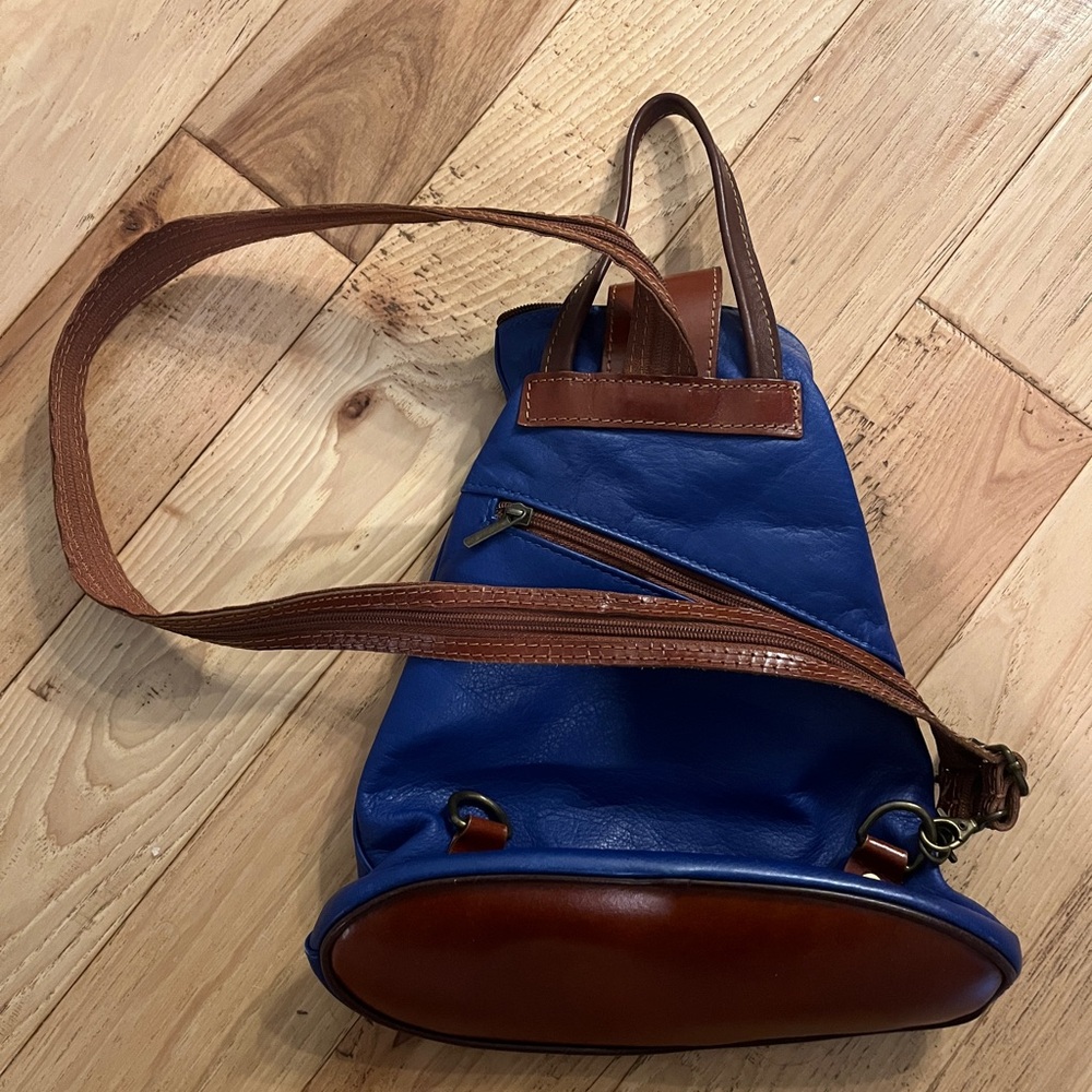 Blue Leather Backpack - image 6